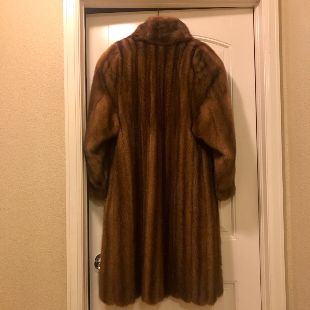 Honey colored mink coat.